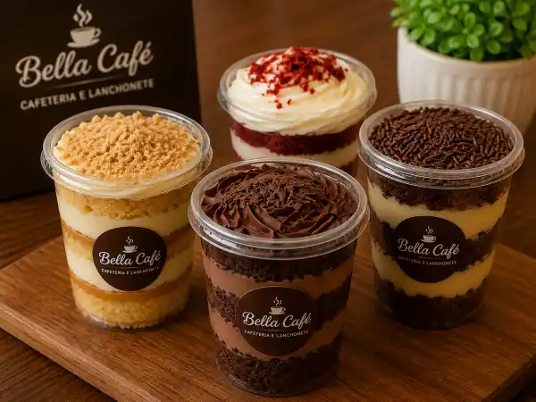 Bolos de pote da Bella Café